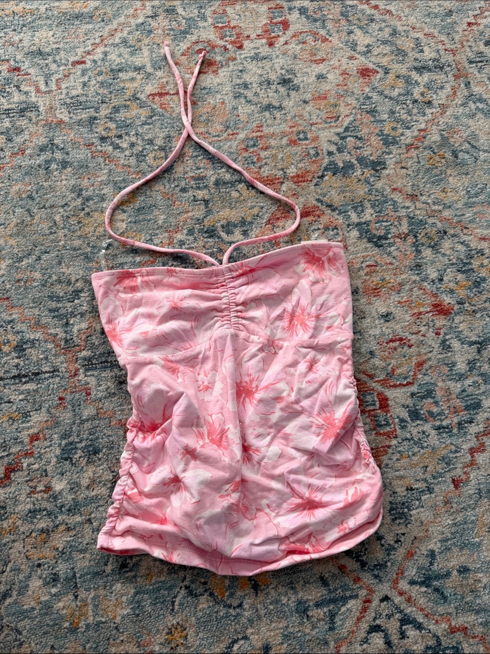 Aeropostale Pink Floral Halter Crop Top